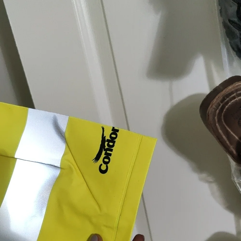 Yellow Raincoat with Reflective Stripes